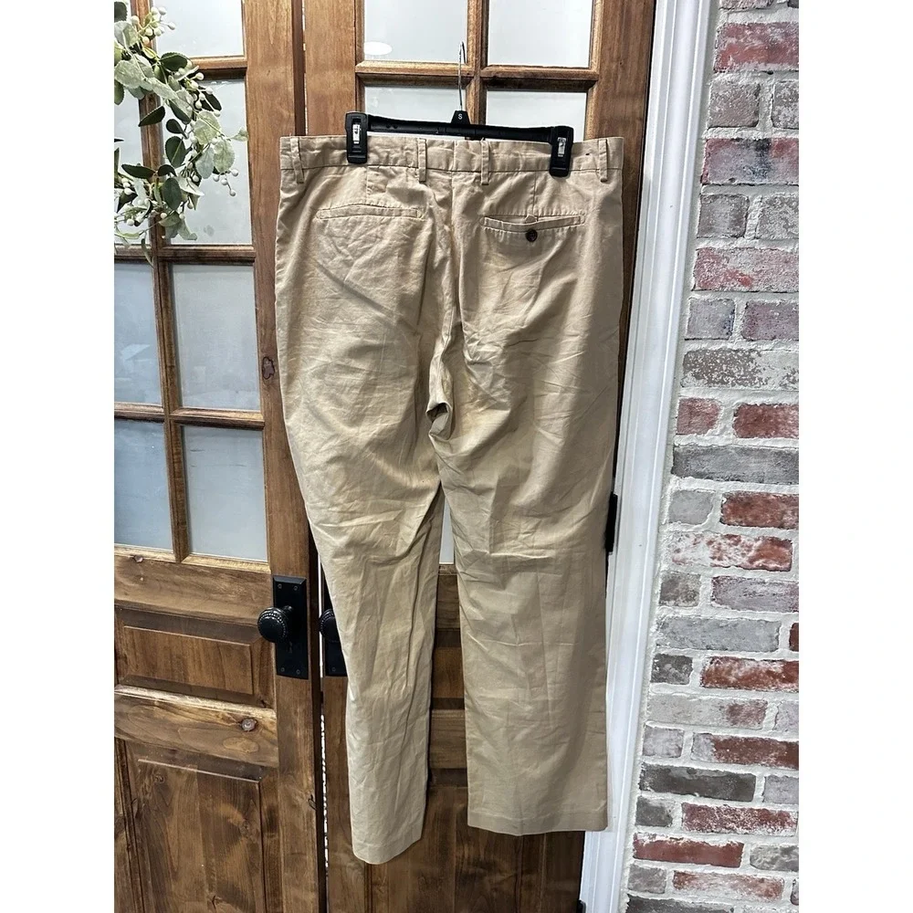 Banana Republic Straight Dress Chino Mens Khaki Tan Cotton Pants Academia‎ 36
